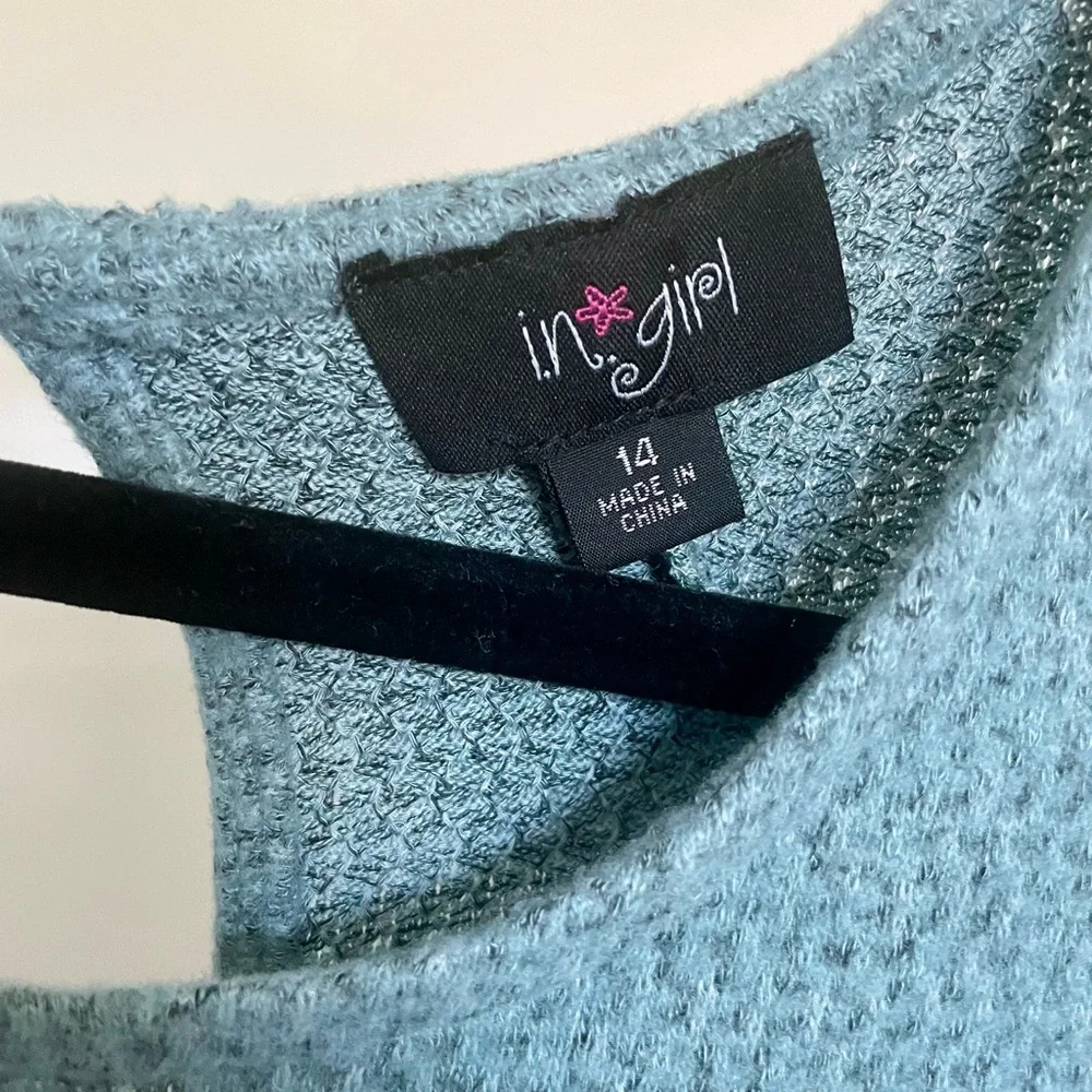 Girl Faux Wrap Sweater Dress - Picture 3 of 3